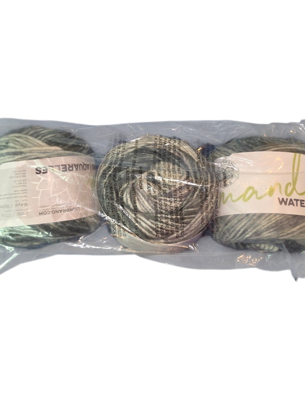 Lion Brand Mandala Watercolors Quarry Yarn Lot 3 Retired Gray Cream